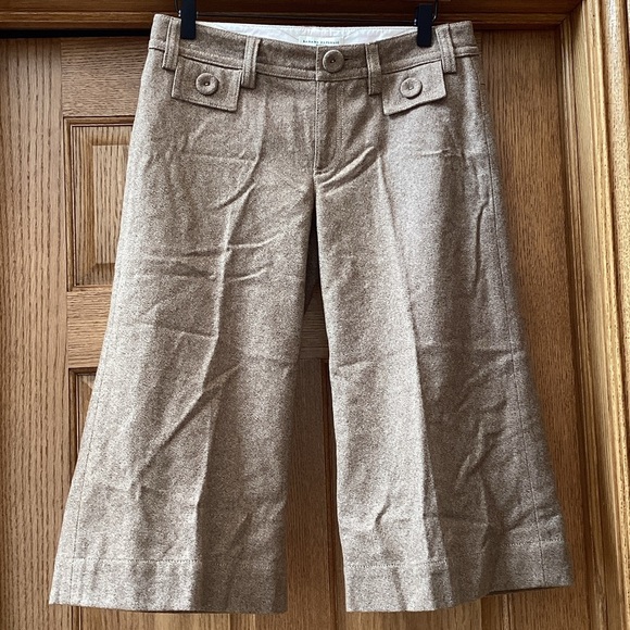 Banana Republic brown wool blend wide leg cropped pants. Women’s size 4 - Picture 2 of 16